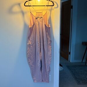 Free People Dusty Pink Satin Jumpsuit